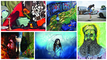 Collage of artwork from the Regional High School Art Exhibition.