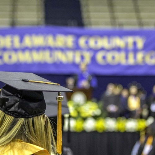 Delaware County Community College banner in background